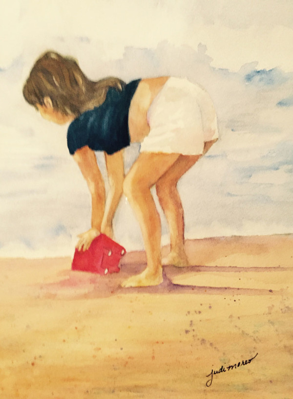 Girl at Beach by Judi Moreo